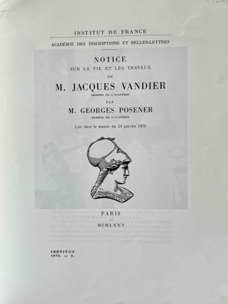 Notice sur la vie et les travaux de M. Jacques Vandier[newline]M2607-01.jpeg