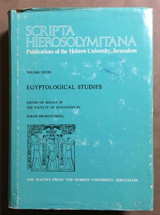 Item #M2612 Egyptological Studies. GROLL Sarah Israelit