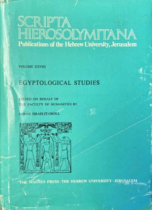 Item #M2612a Egyptological Studies. GROLL Sarah Israelit
