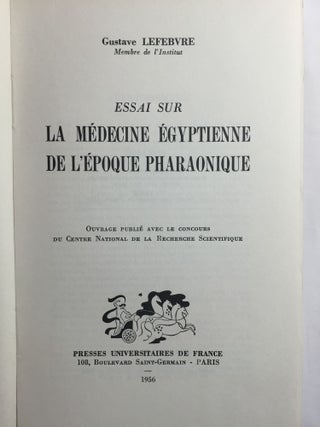 Essai sur la médecine égyptienne de l’époque pharaonique