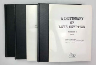 Item #M2614e A Dictionary of Late Egyptian. Vol. I to V (1st edition, complete set). LESKO Leonard H[newline]M2614e-00.jpeg