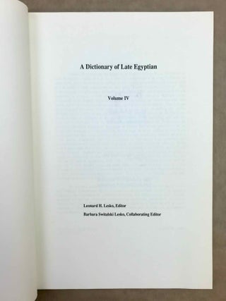A Dictionary of Late Egyptian. Vol. IV[newline]M2617a-01.jpeg