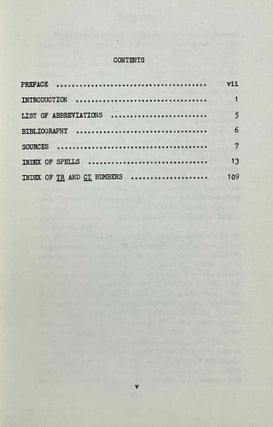 Index of the Spells on Egyptian Middle Kingdom Coffins and Related Documents