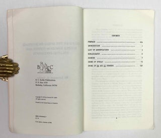 Index of the Spells on Egyptian Middle Kingdom Coffins and Related Documents