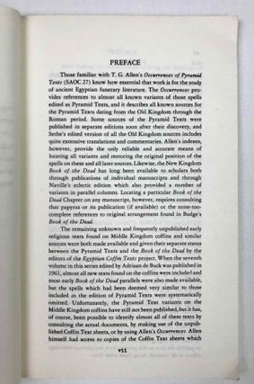Index of the Spells on Egyptian Middle Kingdom Coffins and Related Documents