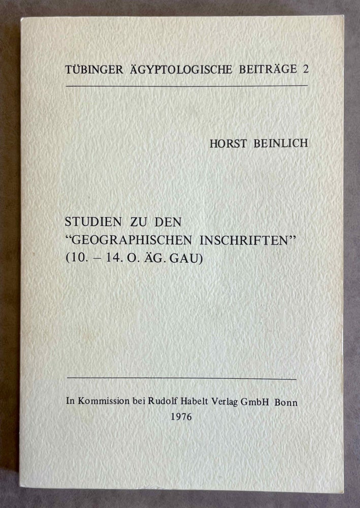 Item #M2622b Studien zu den “Geographischen Inschriften” (10.-14.o.äg.Gau). BEINLICH Horst.[newline]M2622b-00.jpeg