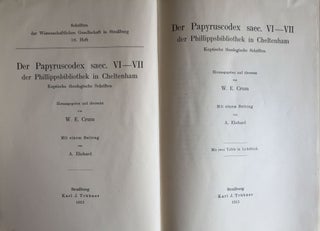 Der Papyruscodex saec. VI-VII der Phillippsbibliothek in Cheltenham. Koptische theologische Schriften. Herausgegeben und übersetzt. Mit einem Beitrag von A. Ehrhard.