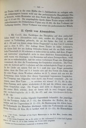 Der Papyruscodex saec. VI-VII der Phillippsbibliothek in Cheltenham. Koptische theologische Schriften. Herausgegeben und übersetzt. Mit einem Beitrag von A. Ehrhard.