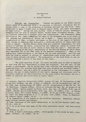Koptische Rechtsurkunden des achten Jahrhunderts aus Djême (Theben). I. Band: Texte und Indices von W.E. Crum