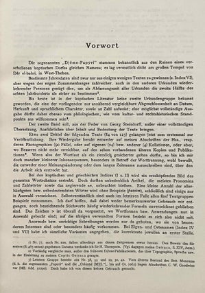 Koptische Rechtsurkunden des achten Jahrhunderts aus Djême (Theben). I. Band: Texte und Indices von W.E. Crum