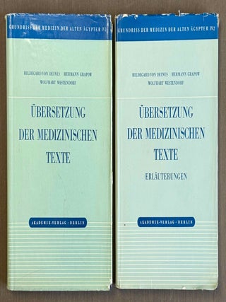 Item #M2633g &Uuml;bersetzung der medizinischen Texte. Band I. Band II: Erl&auml;uterungen (complete...