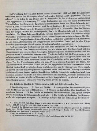 Zur ägyptischen Wortforschung V. Proben aus den Wörterbüchern zu den medizinischen Texten.