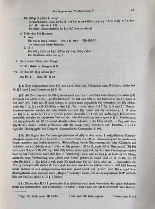 Zur ägyptischen Wortforschung V. Proben aus den Wörterbüchern zu den medizinischen Texten.