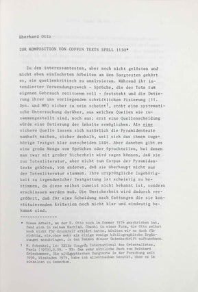 Fragen an die altägyptische Literatur. Studien zum Gedenken an Eberhard Otto.