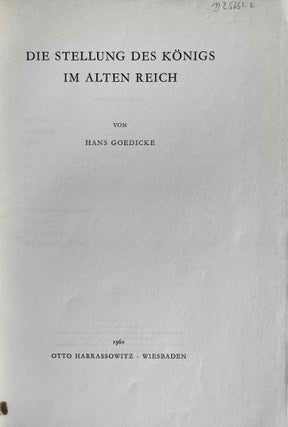 Die Stellung des Königs im Alten Reich