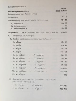 Die Nominalbildung des Ägyptischen. Band I: Textband. Band II: Anmerkungen und Indices (complete set)[newline]M2641b-04.jpg