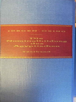 Item #M2641c Die Nominalbildung des &Auml;gyptischen. Band I: Textband. Band II: Anmerkungen und...[newline]M2641c-00.jpeg
