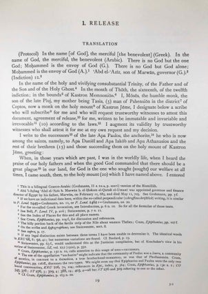 Ten Coptic Legal Texts. Edited with translation, commentary, and indexes together with an introduction.