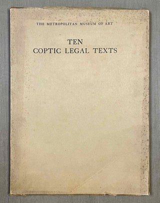 Item #M2644d Ten Coptic Legal Texts. Edited with translation, commentary, and indexes together...[newline]M2644d-00.jpeg