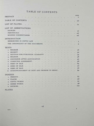 Ten Coptic Legal Texts. Edited with translation, commentary, and indexes together with an introduction.