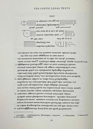 Ten Coptic Legal Texts. Edited with translation, commentary, and indexes together with an introduction.