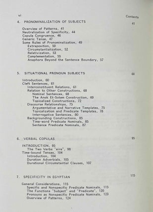 Studies in the Nominal Sentence in Egyptian and Coptic