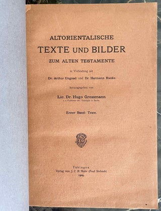 Altorientalische Texte und Bilder zum Alten Testamente. Band I & II (complete set)[newline]M2673-02.jpeg