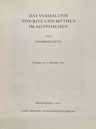 Das Verh&auml;ltnis von Rite und Mythus im &Auml;gyptischen[newline]M2698a-01.jpeg