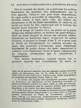 Rituels fun&eacute;raires de l'ancienne Egypte