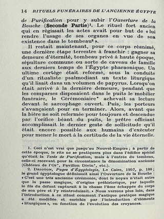 Rituels fun&eacute;raires de l'ancienne Egypte