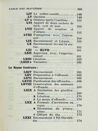 Rituels fun&eacute;raires de l'ancienne Egypte