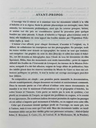 Athribis. Textes et documents relatifs &agrave; la g&eacute;ographie, aux cultes et &agrave; l'histoire d'une ville du Delta &eacute;gyptien &agrave; l'&eacute;poque pharaonique.[newline]M2739i-03.jpeg