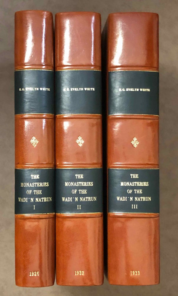 Item #M2747c The monasteries of the Wadi 'n Natrun. Part I: New coptic texts from the monastery of Saint Macarius. Part II: The history of the monasteries of Nitria and of Scetis. Part III: The architecture and archaeology (complete set). WHITE Hugh G. Evelyn.[newline]M2747c-000.jpg