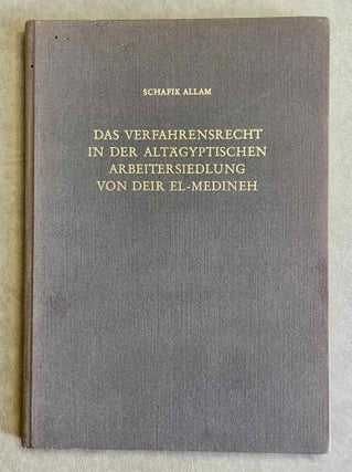 Item #M2786b Das Verfahrensrecht in der altägyptischen Arbeitersiedlung von Deir El-Medineh....