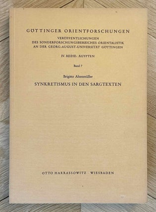 Item #M2791a Synkretismus in den Sargtexten. ALTENMÜLLER Brigitte