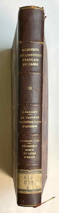 Item #M2821b Le Papyrus mathématique d'Akhmîm - Fragments du texte grec du Livre...