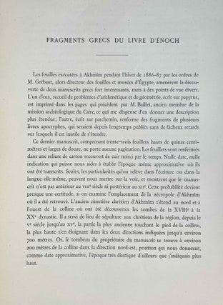 Le Papyrus mathématique d'Akhmîm - Fragments du texte grec du Livre d'Enoch et de quelques écrits attribués à Saint Pierre - Deux traités de Philon, publiés d'après un papyrus du VIe siècle trouvé à Louxor - L'Evangile et l'Apocalypse de Pierre. Le Texte Grec du Livre D’Enoch.