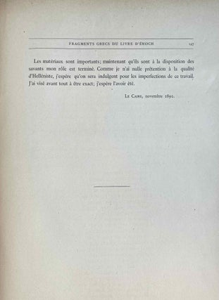 Le Papyrus mathématique d'Akhmîm - Fragments du texte grec du Livre d'Enoch et de quelques écrits attribués à Saint Pierre - Deux traités de Philon, publiés d'après un papyrus du VIe siècle trouvé à Louxor - L'Evangile et l'Apocalypse de Pierre. Le Texte Grec du Livre D’Enoch.