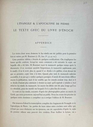 Le Papyrus mathématique d'Akhmîm - Fragments du texte grec du Livre d'Enoch et de quelques écrits attribués à Saint Pierre - Deux traités de Philon, publiés d'après un papyrus du VIe siècle trouvé à Louxor - L'Evangile et l'Apocalypse de Pierre. Le Texte Grec du Livre D’Enoch.