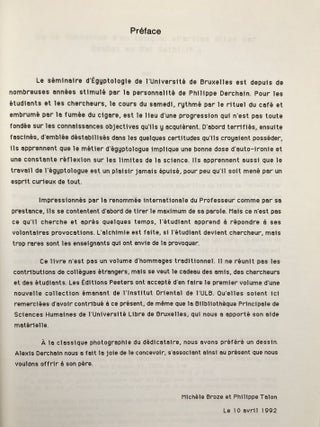 L'atelier de L'orf&egrave;vre. M&eacute;langes Offerts &agrave; Philippe Derchain.