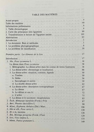 Arbres et arbustes de l'Égypte ancienne. la liste de la tombe thébaine d'Ineni (no 81).