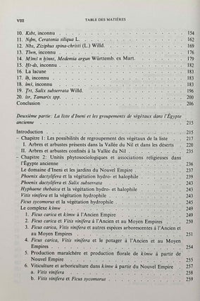 Arbres et arbustes de l'Égypte ancienne. la liste de la tombe thébaine d'Ineni (no 81).