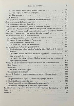 Arbres et arbustes de l'Égypte ancienne. la liste de la tombe thébaine d'Ineni (no 81).
