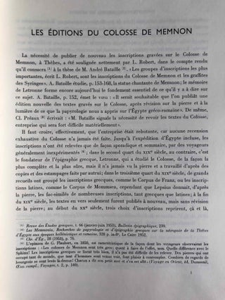 Les inscriptions grecques et latines du colosse de Memnon