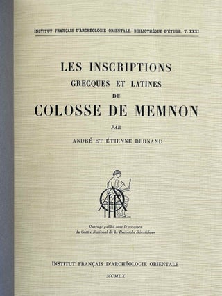 Les inscriptions grecques et latines du colosse de Memnon