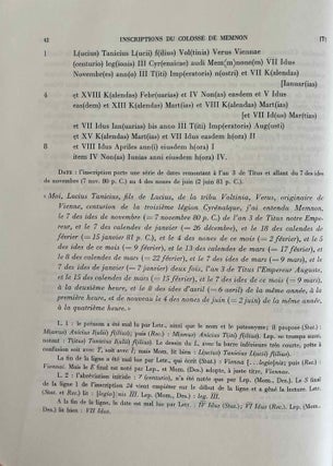 Les inscriptions grecques et latines du colosse de Memnon