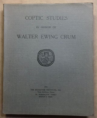 Item #M2911a Coptic Studies in honor of Walter Ewing Crum. CRUM Walter Ewing, in honorem[newline]M2911a.jpg