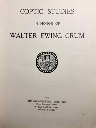 Coptic Studies in honor of Walter Ewing Crum.[newline]M2911b-04.jpg
