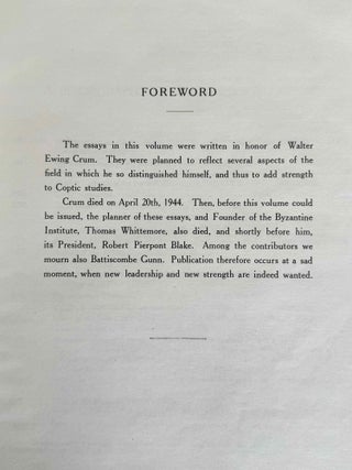 Coptic Studies in honor of Walter Ewing Crum.[newline]M2911e-07.jpeg