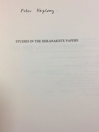 Studies in the Heqanakhte papers[newline]M2912b-01.jpg